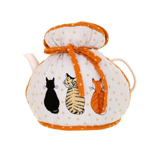 Cats In Waiting Tea Cosy Muff in Orange